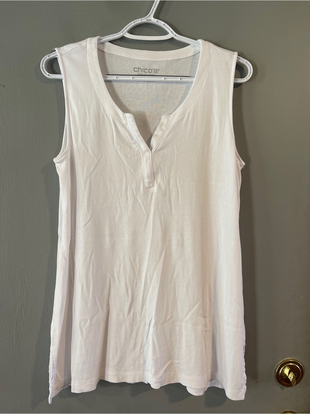 Chico's Notch Neck Pima Cotton Tank Size 1 (M)